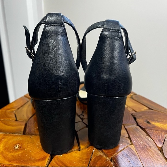 Vince Camuto Women's Sz 9 Monessa Black Leather Block Heels - Picture 5 of 14